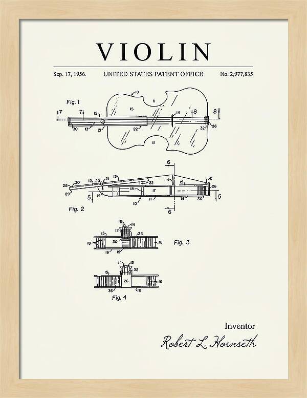 Violin Minimalist Patent Us2977835a