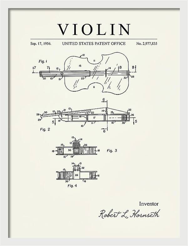 Violin Minimalist Patent Us2977835a