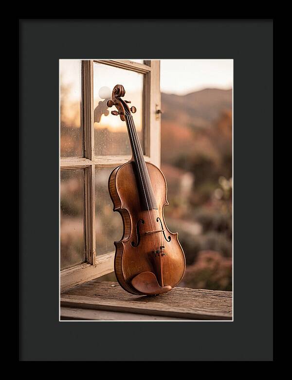 Violin Resting Against Window