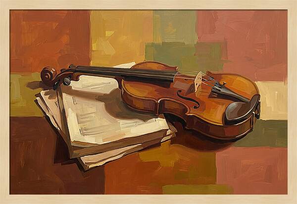 Violin Resting On Sheet Music