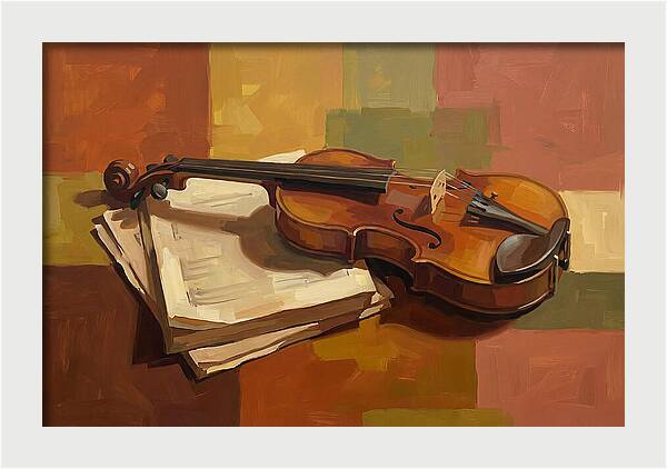 Violin Resting On Sheet Music