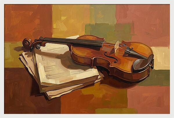 Violin Resting On Sheet Music