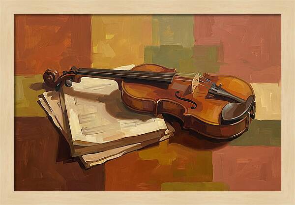 Violin Resting On Sheet Music