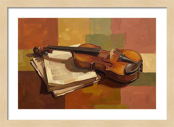 Violin Resting On Sheet Music