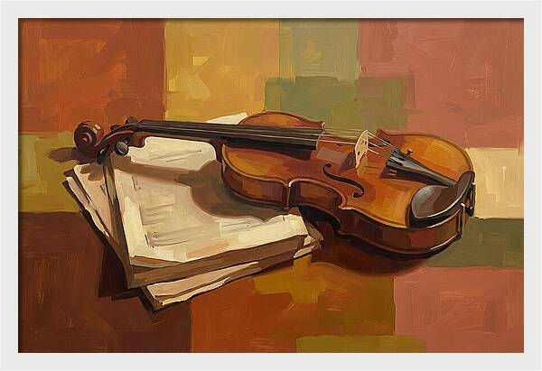 Violin Resting On Sheet Music