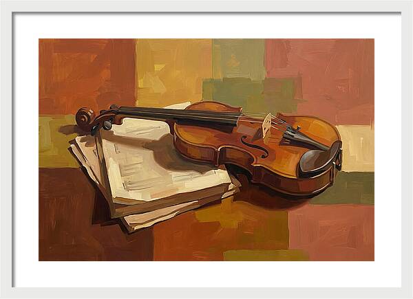 Violin Resting On Sheet Music