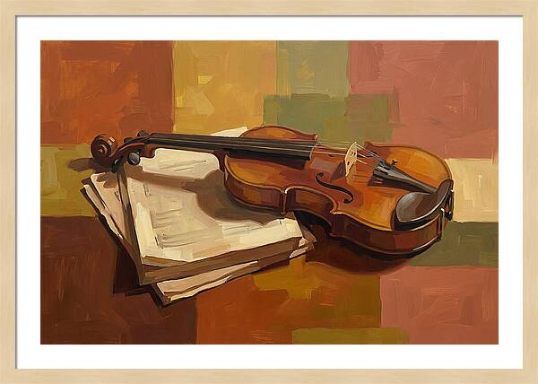 Violin Resting On Sheet Music
