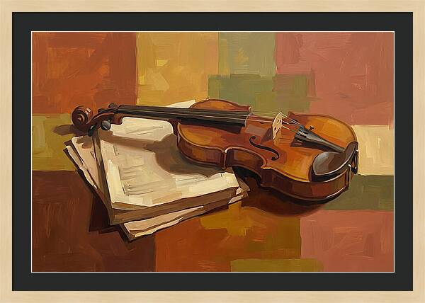 Violin Resting On Sheet Music