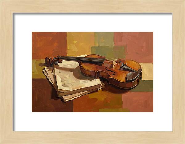 Violin Resting On Sheet Music