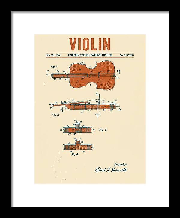Violin Retro Patent Us2977835a