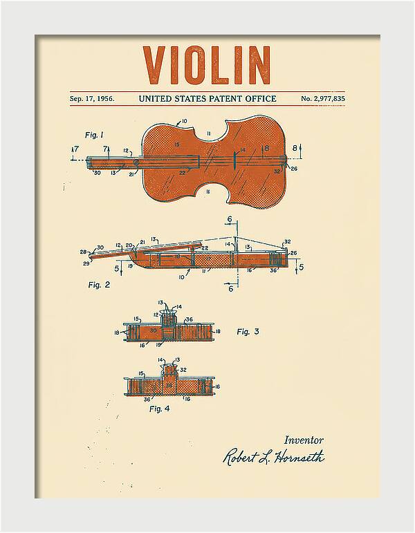 Violin Retro Patent Us2977835a