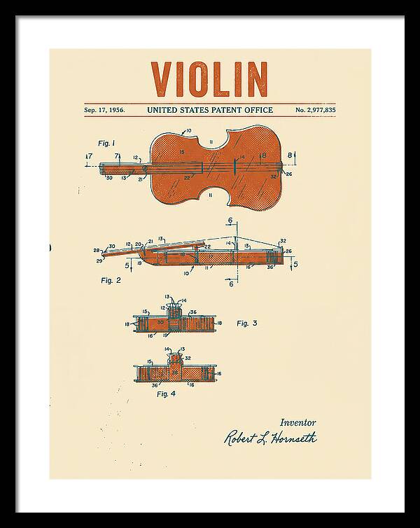Violin Retro Patent Us2977835a