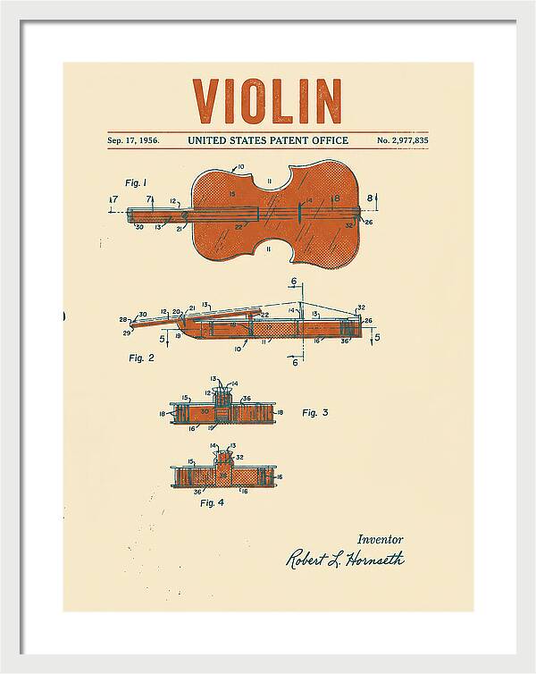 Violin Retro Patent Us2977835a