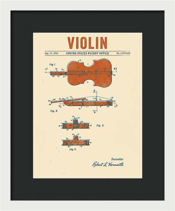 Violin Retro Patent Us2977835a