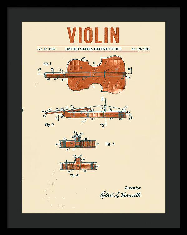 Violin Retro Patent Us2977835a