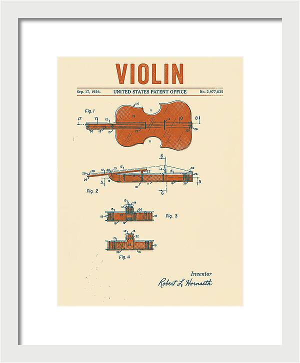 Violin Retro Patent Us2977835a