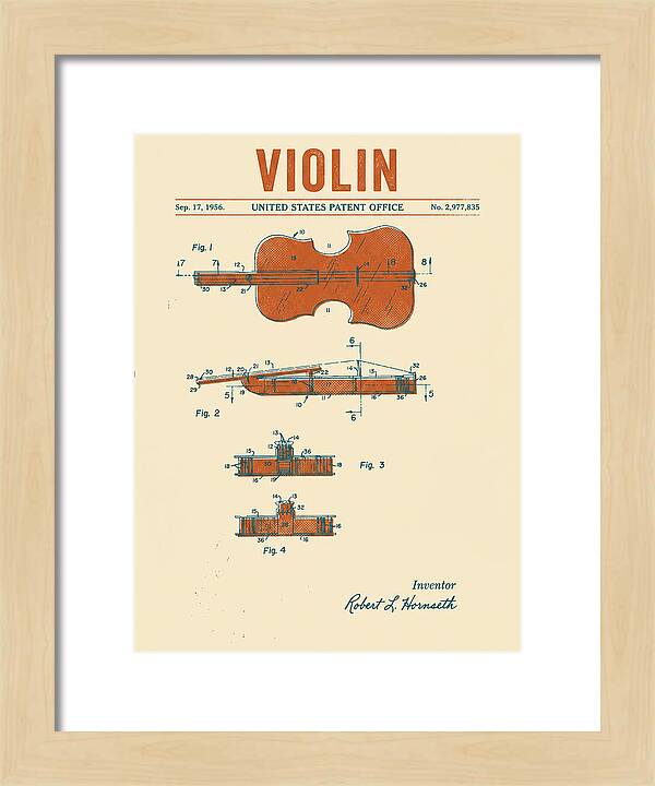 Violin Retro Patent Us2977835a