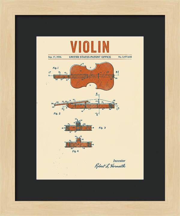 Violin Retro Patent Us2977835a