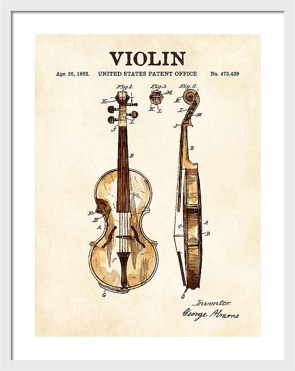 Violin Watercolor Patent Us473439a