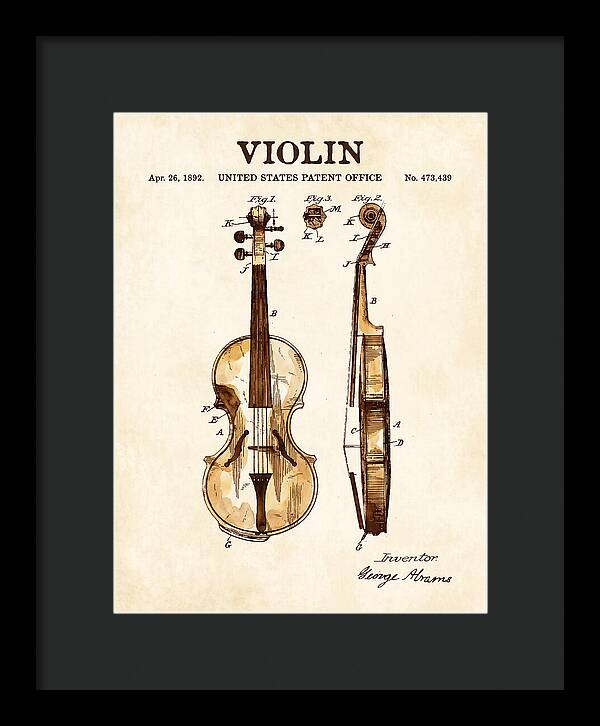 Violin Watercolor Patent Us473439a