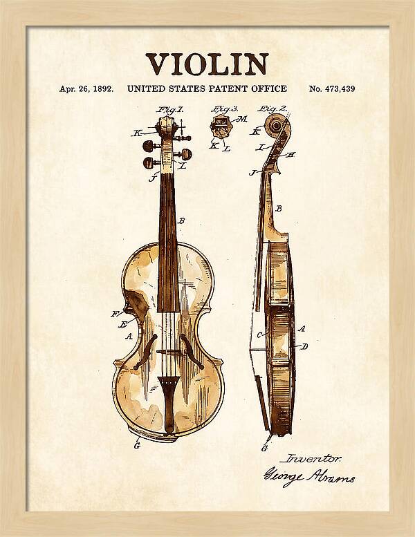 Violin Watercolor Patent Us473439a