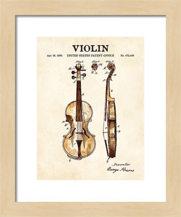 Violin Watercolor Patent Us473439a