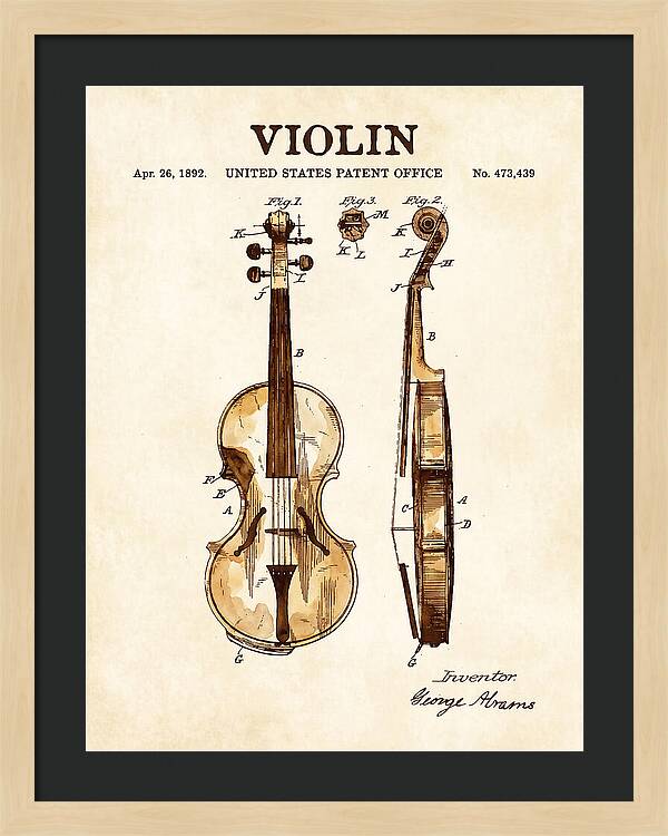 Violin Watercolor Patent Us473439a