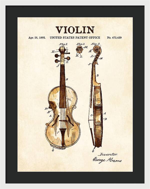 Violin Watercolor Patent Us473439a