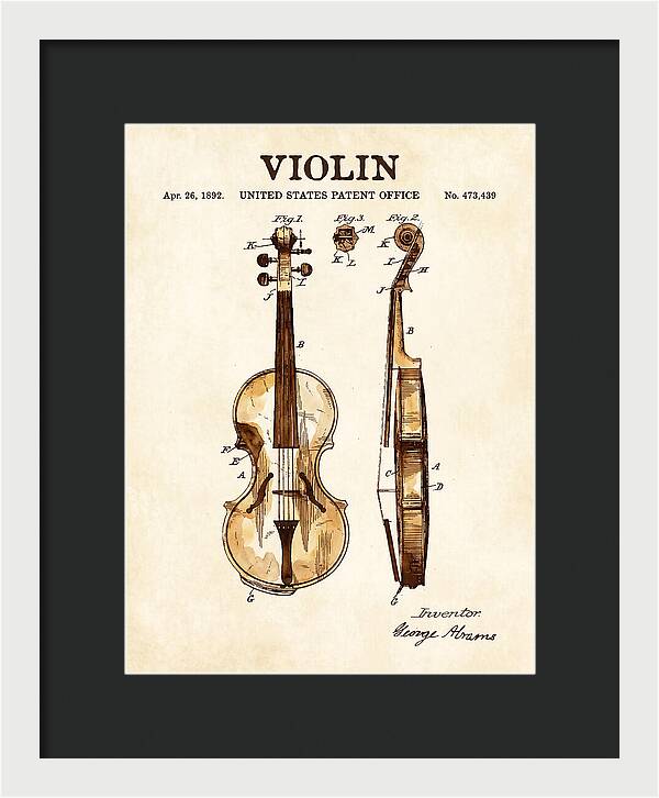 Violin Watercolor Patent Us473439a