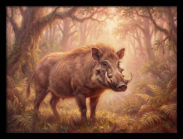 Visayan Warty Pig In Forest