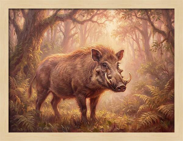 Visayan Warty Pig In Forest