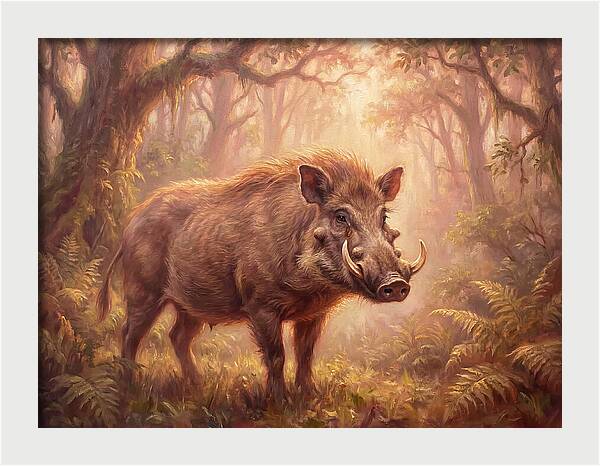 Visayan Warty Pig In Forest