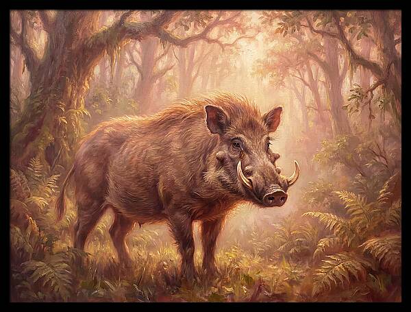 Visayan Warty Pig In Forest