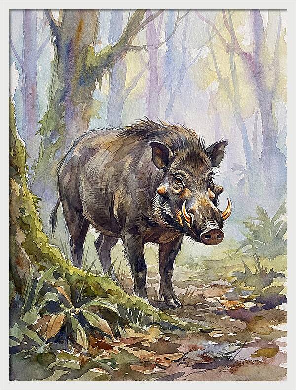 Visayan Warty Pig In Its Habitat