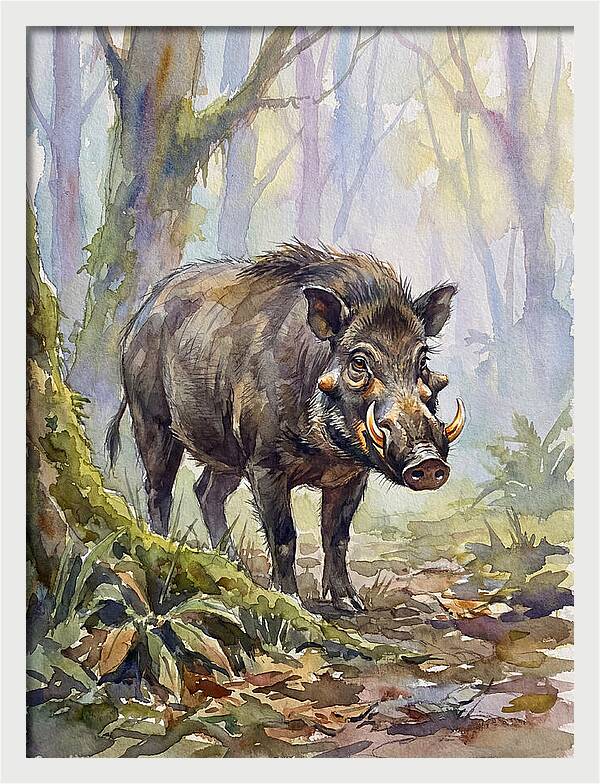 Visayan Warty Pig In Its Habitat
