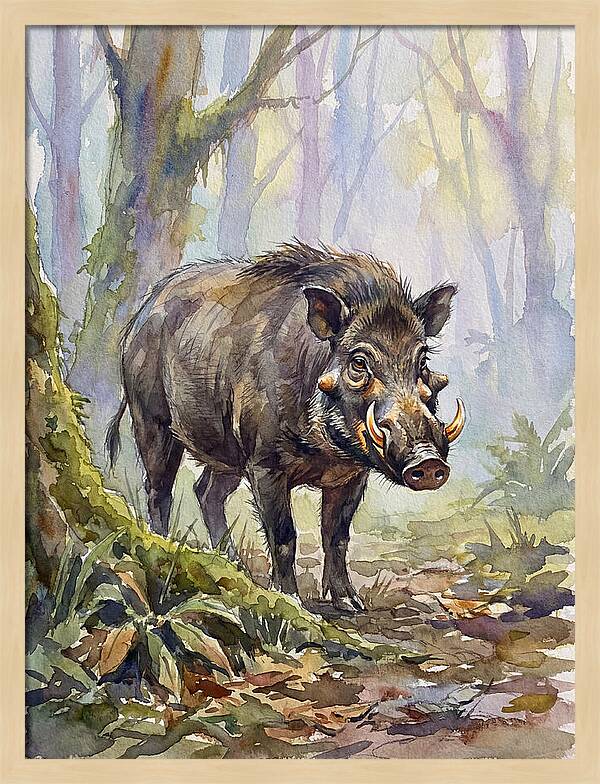 Visayan Warty Pig In Its Habitat
