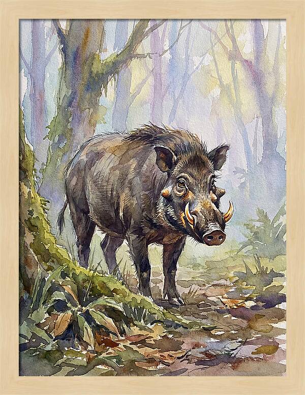 Visayan Warty Pig In Its Habitat
