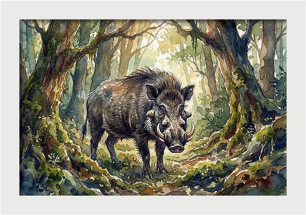 Visayan Warty Pig In The Forest