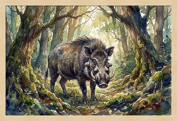 Visayan Warty Pig In The Forest