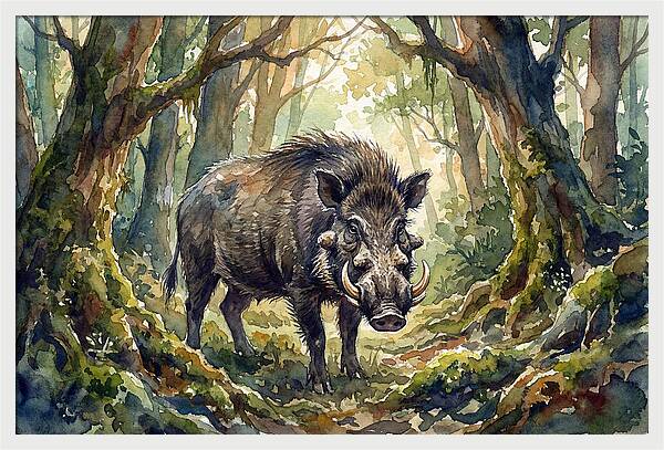 Visayan Warty Pig In The Forest