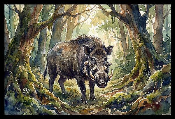 Visayan Warty Pig In The Forest