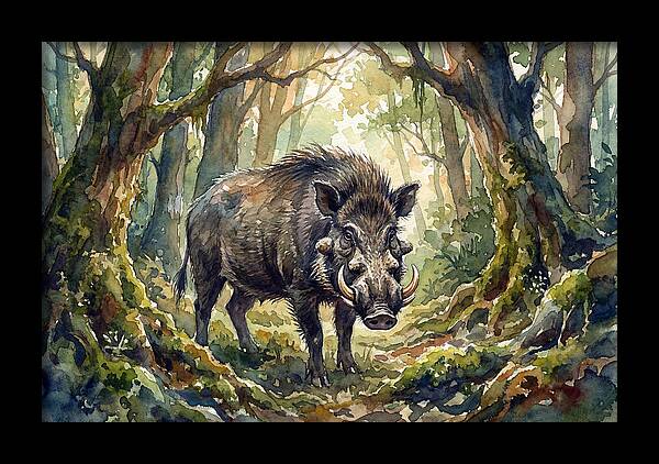 Visayan Warty Pig In The Forest