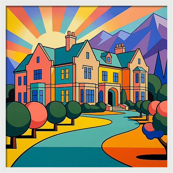 Vivid Manor Landscape Serenity