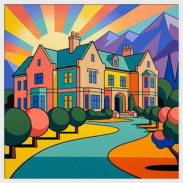 Vivid Manor Landscape Serenity