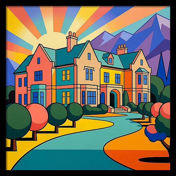 Vivid Manor Landscape Serenity