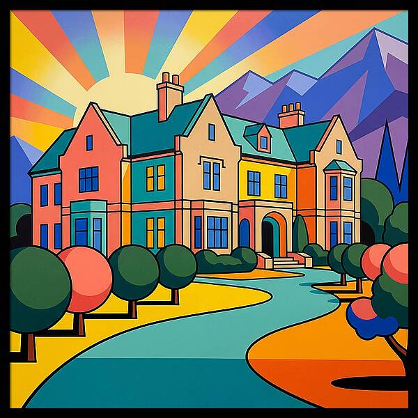 Vivid Manor Landscape Serenity