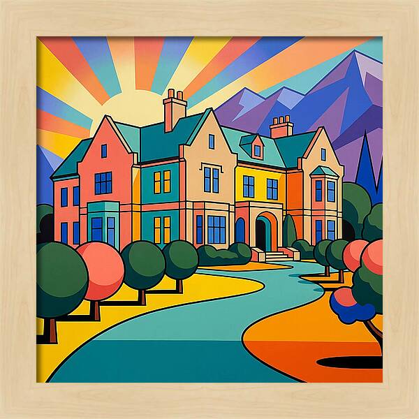Vivid Manor Landscape Serenity