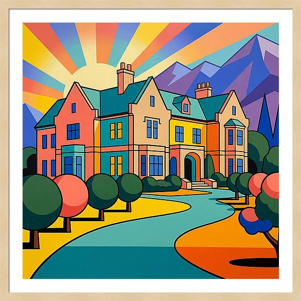 Vivid Manor Landscape Serenity