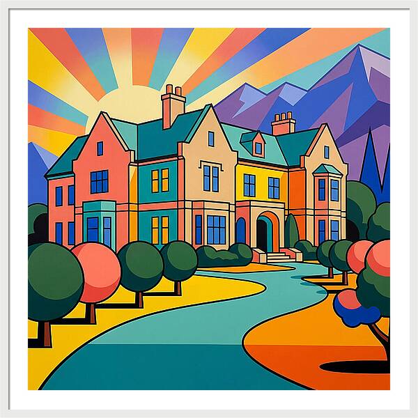 Vivid Manor Landscape Serenity