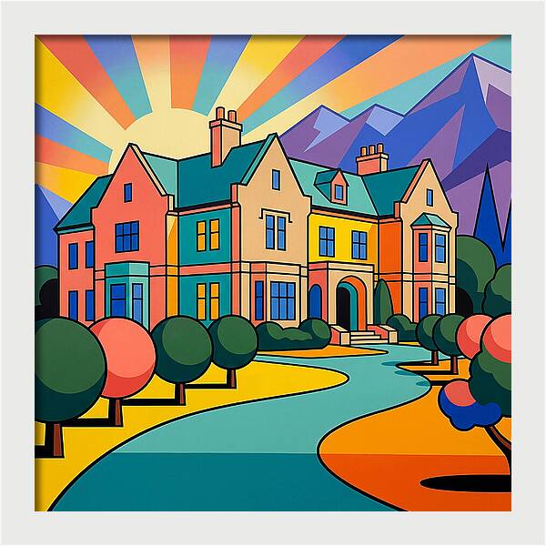 Vivid Manor Landscape Serenity